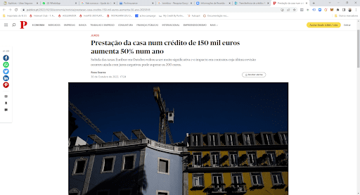 Euribor: Prestação da casa num crédito de 150 mil euros aumenta 50% num ano